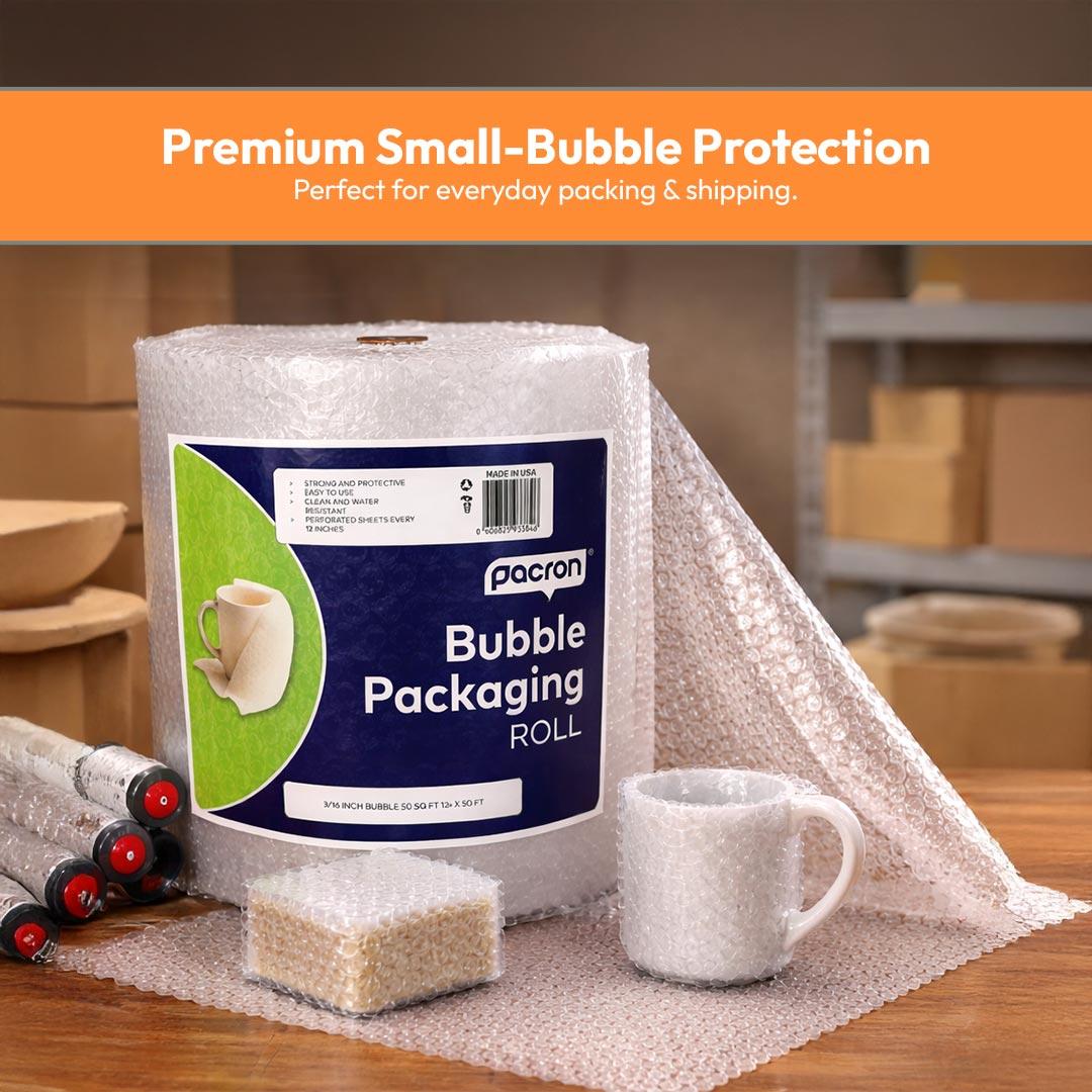 Bubble Wrap Roll — 3/16" Small Bubble (12" × 50 ft / 50 sq ft)