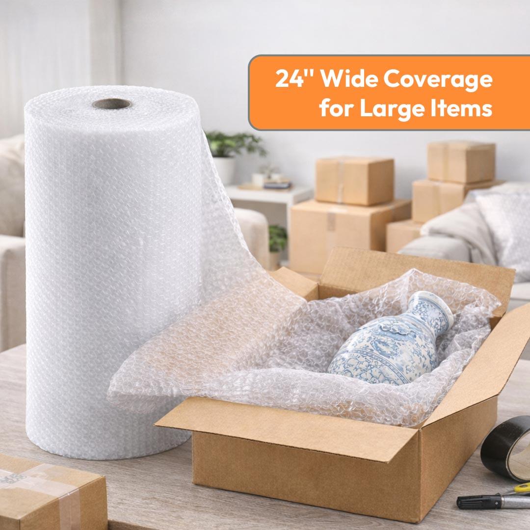 Bubble Wrap Roll — 3/16" Small Bubble (24" × 20 ft / 40 sq ft)